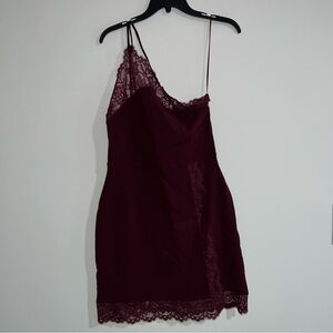 Free People Burgundy Lace Slip Dress